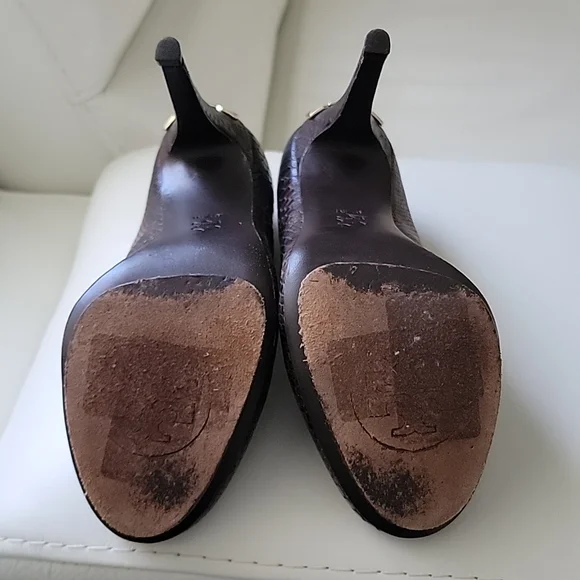 TORY BURCH Snake Print 5 inch Stiletto Heels  SZ 8.5 - Picture 8 of 12